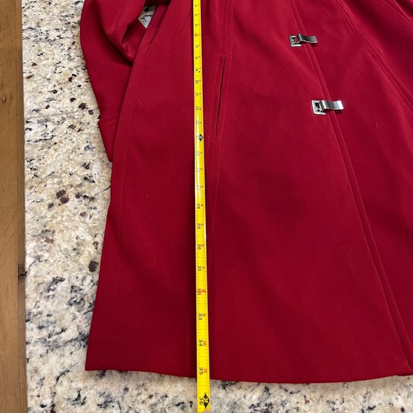 London Fog Red Trench Rain Coat with Hood New without tags Small - Picture 11 of 12